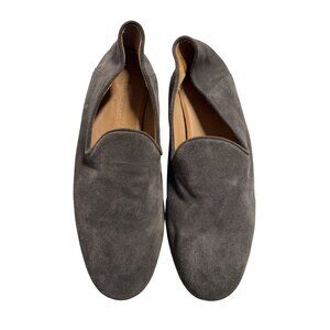 Officine Generale Collapsible Heel Slippers in Grey Suede